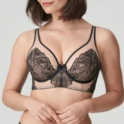 Bras Prima Donna Belgravia Black Unlined Triangle Longline Bra 0163224