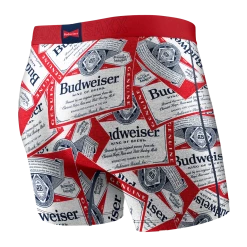 Mens Saxx Vibe Red Budweiser Modern Fit Boxer Brief Underwear BM35