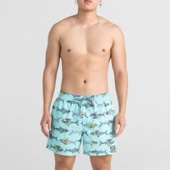 Saxx Oh Buoy 2N1 Volley Pool Sharks Sea Glass Mens Swimwear SW03L
