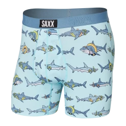 Mens Saxx Ultra Pool Sharks Sea Glass Boxer Brief Underwear BB30F